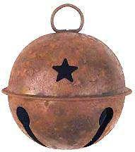 Rusty Jingle Bell w/Star Cutout, 60mm - The Fox Decor